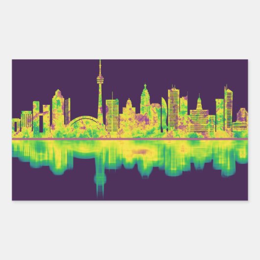 Toronto Canada Skyline Rechteckiger Aufkleber (Vorderseite)