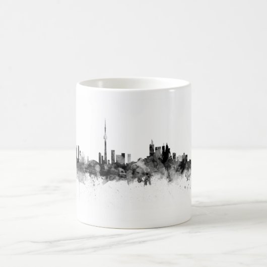Toronto Canada Skyline Schwarz-weiß Kaffeetasse (Mittel)