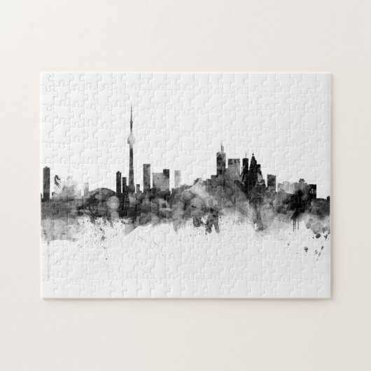 Toronto Canada Skyline Schwarz-weiß Puzzle (Horizontal)