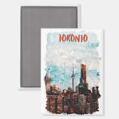 Toronto Canada Skyline Silhouette Magnet (Vorderseite/Rückseite)