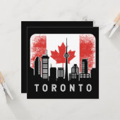 Toronto Canada Skyline Vintag Flag Karte (Vorderseite/Rückseite Beispiel)