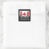 Toronto Canada Skyline Vintag Flag Quadratischer Aufkleber (Tasche)