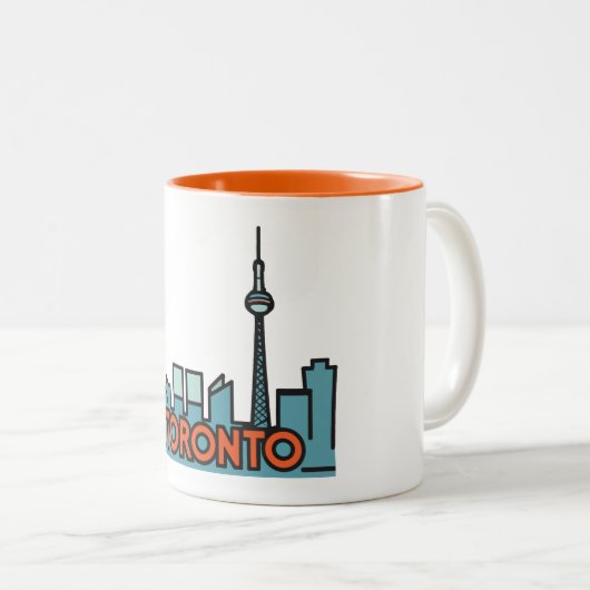 Toronto Canada Skyline Zweifarbige Tasse (VorderseiteRechts)
