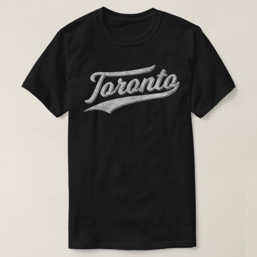 TORONTO CANADA SPORTS BASEBALL SCRIPT CURSIVE FLAG T-Shirt (Design vorne)