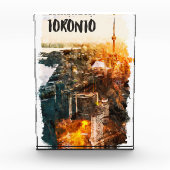 Toronto Canada Sunset Skyline Silhouette Fotoblock (Vorderseite)