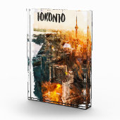 Toronto Canada Sunset Skyline Silhouette Fotoblock (Rechts)