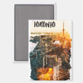 Toronto Canada Sunset Skyline Silhouette Magnet (Vorderseite/Rückseite)