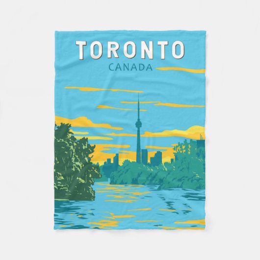 Toronto Canada Travel Art Vintag Fleecedecke (Vorderseite)