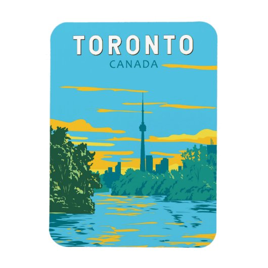 Toronto Canada Travel Art Vintag Magnet (Vertikal)