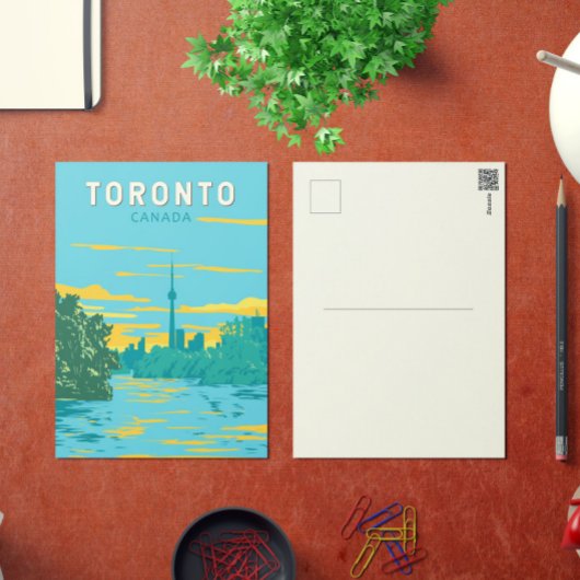 Toronto Canada Travel Art Vintag Postkarte