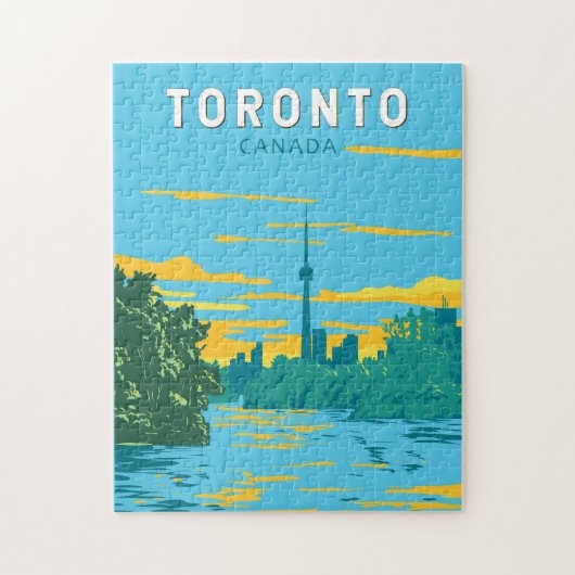 Toronto Canada Travel Art Vintag Puzzle (Vertikal)