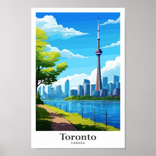 Toronto Canada Travel Vintag Illustration Poster (Vorne)