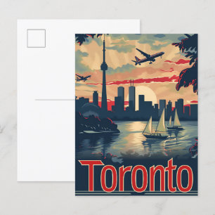 Toronto Canada Vintag Retro Travel Illustration Postkarte