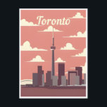 Toronto Canada Vintage Reise zu den Künsten Postkarte<br><div class="desc">Vintag,  Retro,  Reisen,  modern,  Aquarell,  Classic,  Toronto,  Kanada,  Werbekunst, </div>