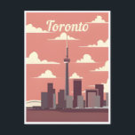 Toronto Canada Vintage Reise zu den Künsten Postkarte<br><div class="desc">Vintag,  Retro,  Reisen,  modern,  Aquarell,  Classic,  Toronto,  Kanada,  Werbekunst, </div>