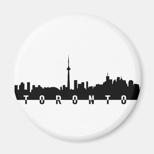 Toronto City Canada Stadtsymbol Schwarze Silhouett Magnet (Vorne)