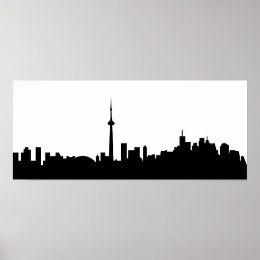 Toronto City Canada Stadtsymbol Schwarze Silhouett Poster (Vorne)