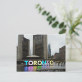 Toronto City Hall With Pan Am Sign by RoseWrite Postkarte (Stehend Vorderseite)