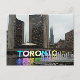 Toronto City Hall With Pan Am Sign by RoseWrite Postkarte