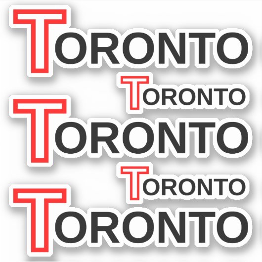"Toronto" City Name Stickers (Ontario, Kanada) Aufkleber (Vorderseite)