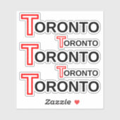 "Toronto" City Name Stickers (Ontario, Kanada) Aufkleber (Blatt)