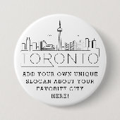 Toronto City Skyline | Benutzerdefinierter Slogan- Button (Vorderseite)