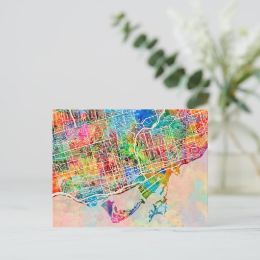 Toronto City Street Map Postkarte (Stehend Vorderseite)