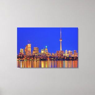 Toronto Downtown-Silhouette bei Nacht Leinwanddruck