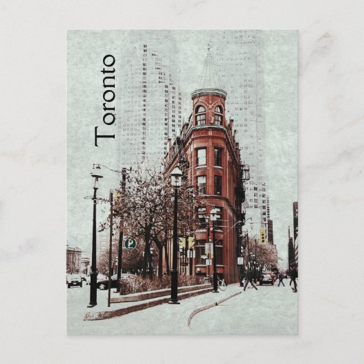 Toronto flaches Gebäude aus Eisen - Retrostil Postkarte (Vorderseite)
