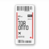 Toronto Flight Ticket Boarding Pass Reisen Kanada Aufkleber (Vorderseite)