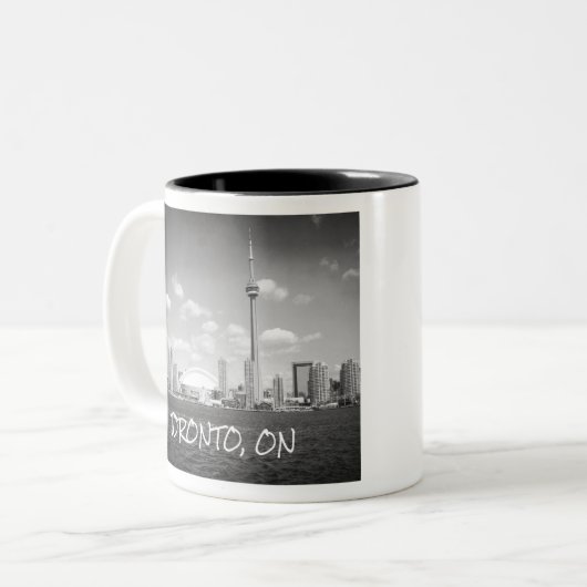 Toronto Greyscale City Zweifarbige Tasse (Vorderseite Links)
