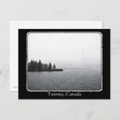 Toronto Hafen Skyline im Regen mit Grenze Postkarte (Vorne/Hinten)