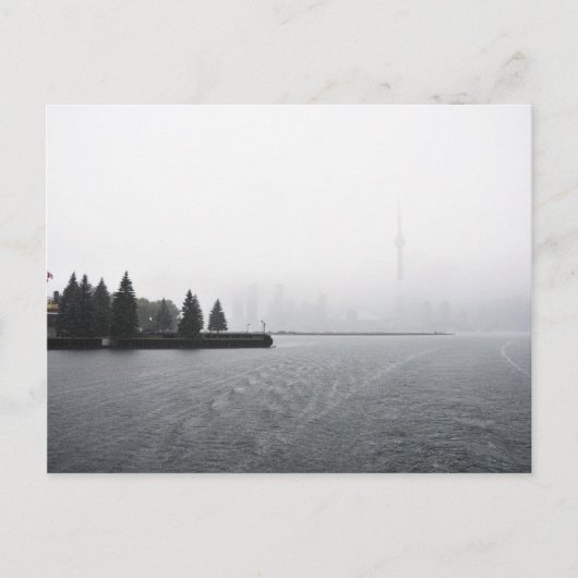 Toronto Hafen Skyline im Regen Postkarte (Vorderseite)