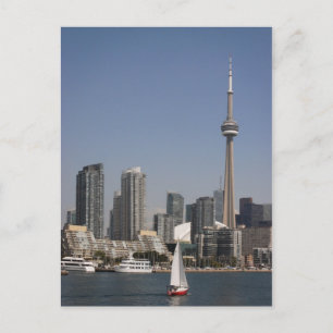 Toronto Hafen Skyline mit Red Boat Postkarte