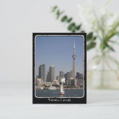 Toronto Hafen Skyline mit Red Boat und Grenze Postkarte (Stehend Vorderseite)