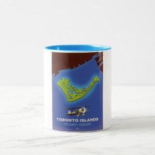 Toronto Islands, Ontario, Kanada-Karte Zweifarbige Tasse