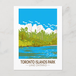 Toronto Islands Park Reise Kunst Vintage Postkarte