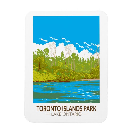 Toronto Islands Park Reisen Vintag Magnet (Vertikal)
