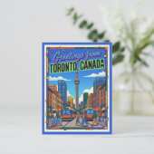 Toronto Kanada Grüße Retro Postkarte (Stehend Vorderseite)