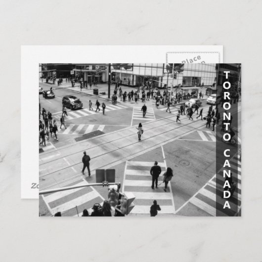 Toronto, Kanada: Intersection Yonge-Dundas in B&W Postkarte (Vorne/Hinten)