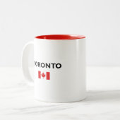 Toronto Kanada Kanadische Flagge Farbe Zweifarbige Tasse (Vorderseite Links)
