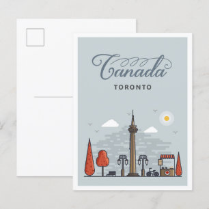 Toronto Kanada Kunst Vintage Reiseillustration Postkarte