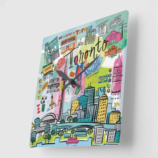 Toronto, Kanada Quadratische Wanduhr (Winkel)