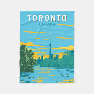 Toronto Kanada Reise Kunst Vintage Fleecedecke