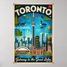 Toronto Kanada Retro-Reiseposter-Kunst