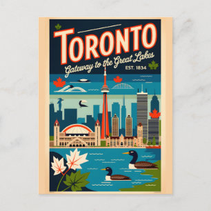 Toronto Kanada Retro-Reiseposter-Kunst Postkarte