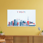 Toronto, Kanada | Rote, weiße und blaue Skyline Leinwanddruck (Insitu (Wohnzimmer))