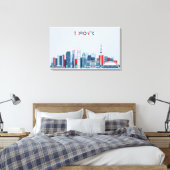 Toronto, Kanada | Rote, weiße und blaue Skyline Leinwanddruck (Insitu (Schlafzimmer))