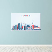 Toronto, Kanada | Rote, weiße und blaue Skyline Leinwanddruck (Insitu (Holzboden))