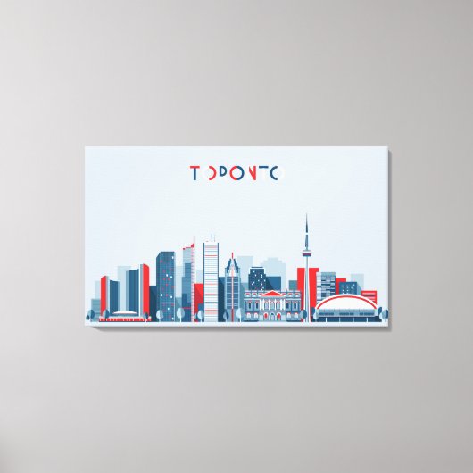 Toronto, Kanada | Rote, weiße und blaue Skyline Leinwanddruck (Vorderseite)